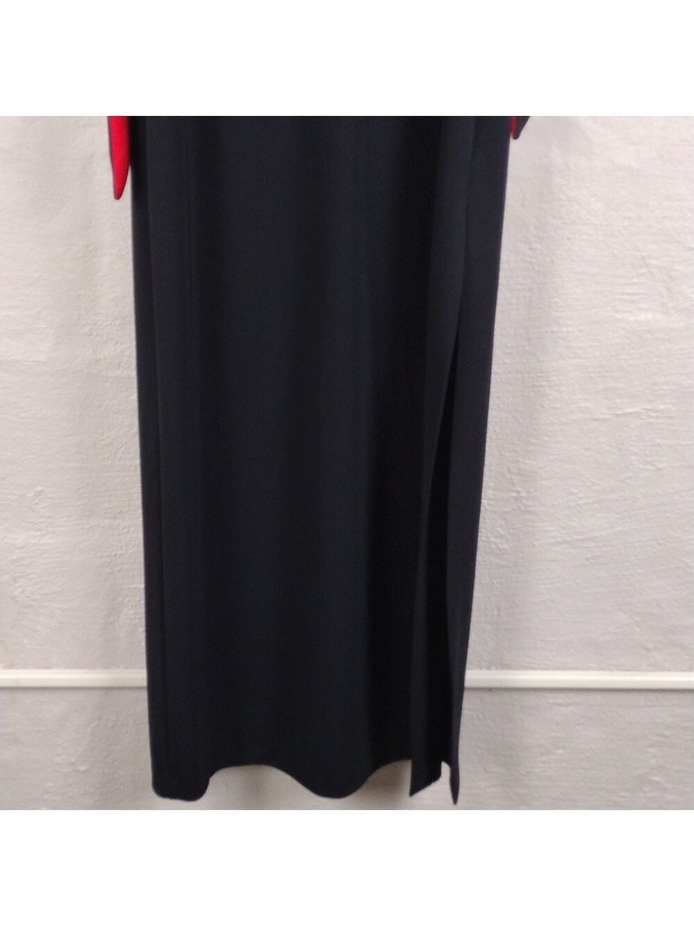 Arianna by Rachel Kaye Black Pink Embroidered Spaghetti Strap Floor Length Gown - Picture 3 of 16